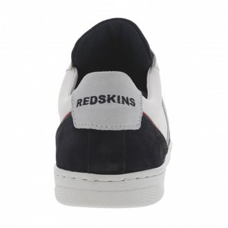 Baskets Redskins Fatalite en cuir blanc et détails bleu marine et bordeaux