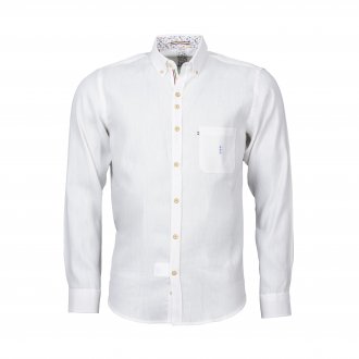 Chemise coupe droite Turmell Jativa en lin et coton blanc