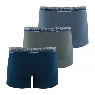 Lot de 3 boxers Athena en coton bio stretch gris, gris anthracite et bleu nuit