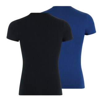 Lot de 2 tee-shirts col V Athena en coton stretch respirant bleu indigo et noir
