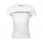 Tee-shirt col rond Calvin Klein Jeans Institutional Logo en coton blanc floqué noir