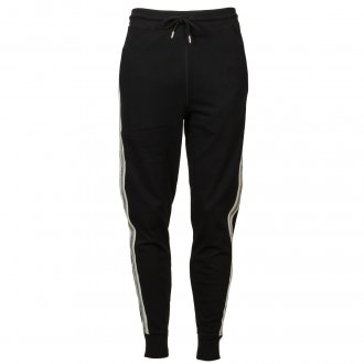 Pantalon de jogging Diesel Peter en coton mélangé noir à bandes blanches et grises
