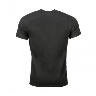 Tee-shirt manches courtes col rond Emporio Armani en coton biologique stretch noir floqué gris