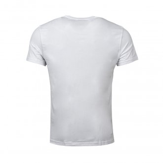 Tee-shirt manches courtes col rond Emporio Armani en coton stretch blanc à bandes Italiennes