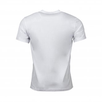 Tee-shirt manches courtes col rond Emporio Armani en coton biologique stretch blanc floqué gris