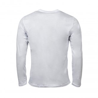 Tee-shirt manches longues col rond Emporio Armani en coton biologique blanc floqué blanc