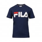 Tee-shirt col rond Fila Gaia Logo en coton bleu marine floqué
