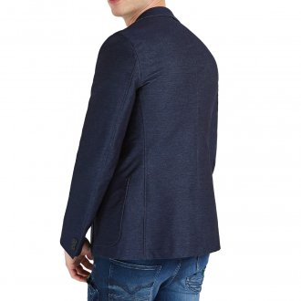 Veste de blazer Guess Jeans Tyron en coton stretch mélangé bleu denim