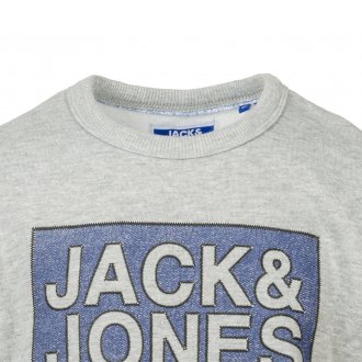 Sweat Jack & Jones Junior Jcotube en coton mélangé gris clair chiné