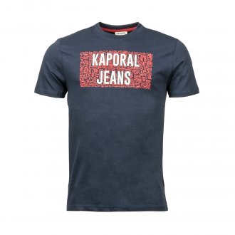 Tee-shirt col rond Kaporal Ray en coton bleu marine floqué rouge et blanc