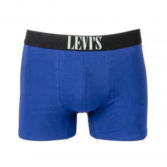 Coffret de 3 boxers Levi's® en coton stretch bleu indigo, rouge, et rouge bleu et blanc rayé