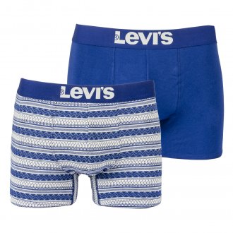 Lot de 2 boxers Levi's® Nineties en coton stretch bleu et bleu à motifs graphiques