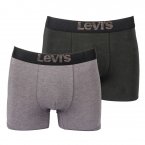 Lot de 2 boxers Levi's® Nasturtium en coton stretch noir et gris