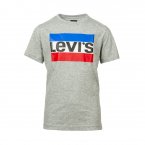 Tee-shirt col rond Levi's Junior Sportswear en coton mélangé gris floqué