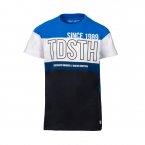 Tee-shirt col rond Teddy Smith Junior T-Bou en coton colorblock bleu électrique, blanc, bleu marine et bleu nuit