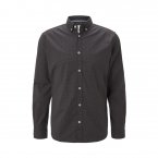 Chemise ajustée Tom Tailor en coton stretch noir à micros motifs blancs et rouges