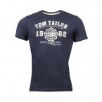 Tee-shirt Tom Tailor Logo en coton bleu floqué blanc
