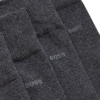 Lot de 2 paire de chaussettes hautes Hugo Boss en coton mélangé gris anthracite