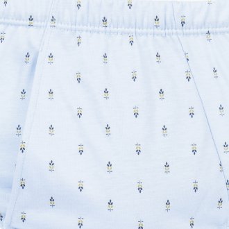 Slip ouvert Eminence en coton mercerisé bleu ciel à imprimés jaunes et bleu marine