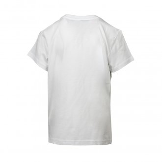 Tee-shirt col rond Adidas Junior Trefoil en coton blanc floqué