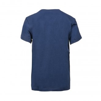 Tee-shirt col rond Adidas Junior Trefoil en coton bleu marine floqué