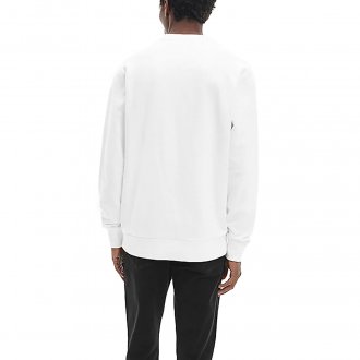 Sweat col rond Calvin Klein Jeans Unisex en coton blanc floqué noir