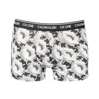 Lot de 2 boxers Calvin Klein en coton stretch noir et noir à motifs fleuris gris