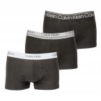 Lot de 3 boxers Calvin Klein en coton stretch noir à ceinture blanche, grise et noire