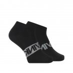 Lot de 2 paires de chaussettes basses Calvin Klein en coton mélangé stretch noir imprimé en gris