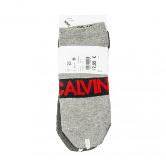 Lot de 2 paires de chaussettes Calvin Klein en coton stretch mélangé gris chiné et gris anthracite