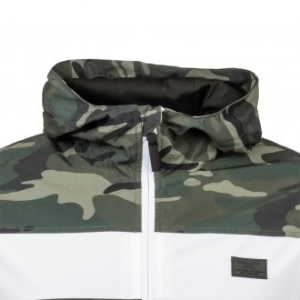 Veste coupe-vent à capuche Deeluxe Est.74 Frizzy colorblock noir, blanc et motif camouflage