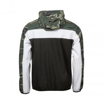 Veste coupe-vent à capuche Deeluxe Est.74 Frizzy colorblock noir, blanc et motif camouflage