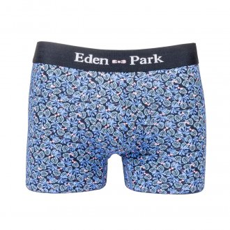 Boxer Eden Park en coton stretch bleu marine à motifs feuilles bleues