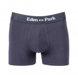 Lot de 2 boxers Eden Park en coton stretch bleu nuit à bandes bleu indigo