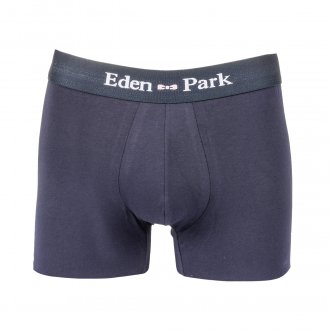 Lot de 2 boxers Eden Park en coton stretch bleu nuit à bandes rose