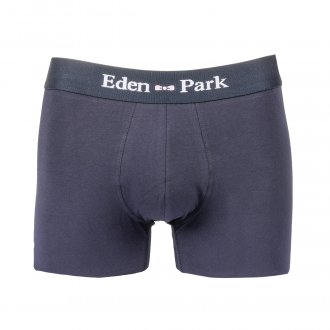 Lot de 2 boxers Eden Park en coton stretch bleu nuit et bleu nuit à micro-motifs verts