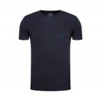 Tee-shirt col rond Emporio Armani en coton bleu marine floqué