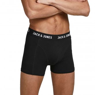 Lot de 3 boxers Jack and Jones en coton stretch noir uni et noirs à motifs tropicaux