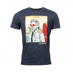 Tee-shirt col rond Jack and Jones Daays en coton bleu marine à imprimé squelette hipster