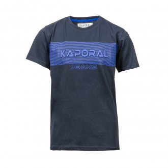 Tee-shirt col rond Kaporal Junior Miro en coton bleu nuit à logo en relief