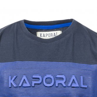 Tee-shirt col rond Kaporal Junior Miro en coton bleu nuit à logo en relief