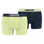 Lot de 2 boxers Levi's Underwear Basic en coton stretch bleu marine et vert clair