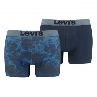 Lot de 2 boxers Levi's Underwear Ocean en coton stretch bleu marine et à tâches bleu marine, bleu denim et bleu nuit