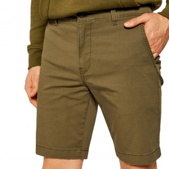 Short Chino Levi's® en coton kaki uni coupe regular fit à poches passepoilées