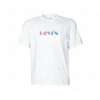 Tee-shirt col rond Levi's® en coton blanc floqué en multicolore à la poitrine