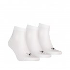 Lot de 3 paires de chaussettes mi-hautes Puma en coton stretch mélangé blanc à logo noir