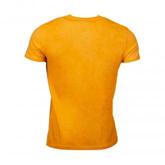 Tee shirt Redskins en coton orange floqué avec un loup casqué