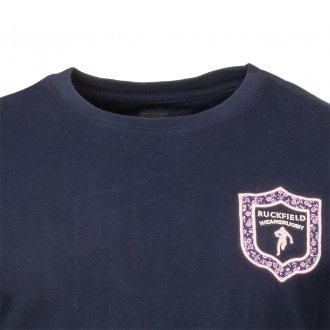 Tee-shirt manches courtes Ruckfield en coton bleu marine brodé