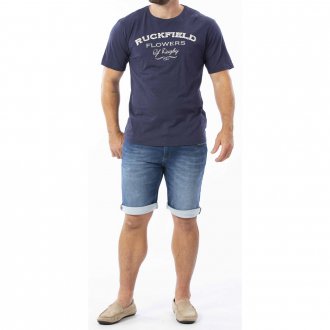 Tee-shirt manches courtes Ruckfield en coton biologique bleu marine