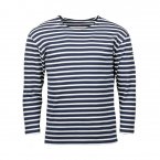 Tee-shirt manches longues Teddy Smith T-Ocean en coton bleu marine à rayures blanches